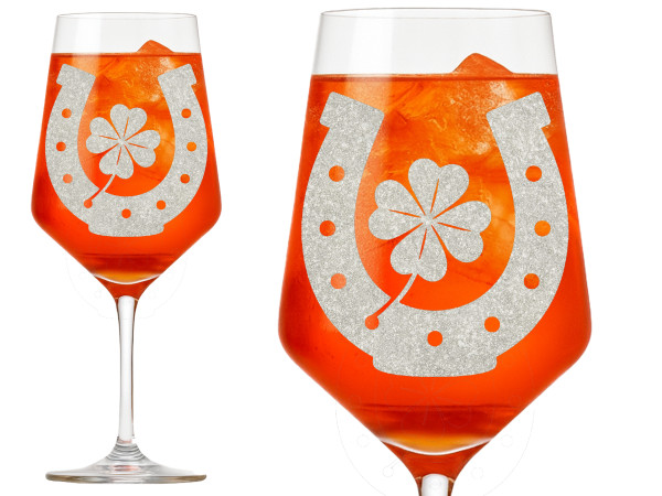 Valhalla Weinglas Hufeisen Pferde Glücksbringer 350ml spülmaschinenfest