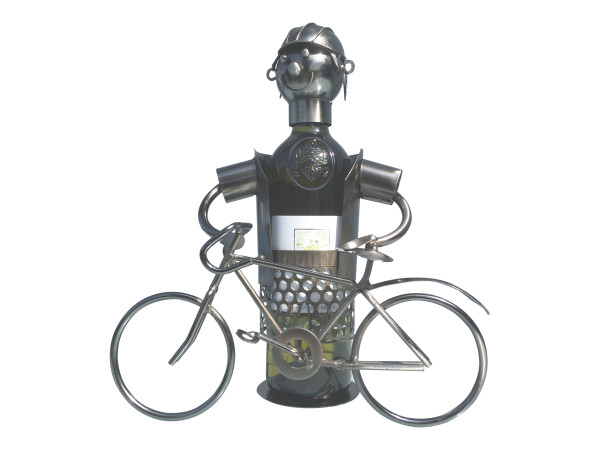 eXODA Weinflaschenhalter Metall Figuren Fahrrad Radfahrer Werner Deko