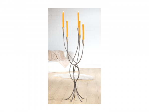 Kerzenständer groß silber 115cm 5-flammiger Standleuchter Becco von Gilde