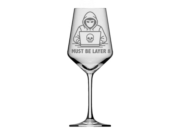 eXODA Weinglas IT-Nerd Must be Layer 8