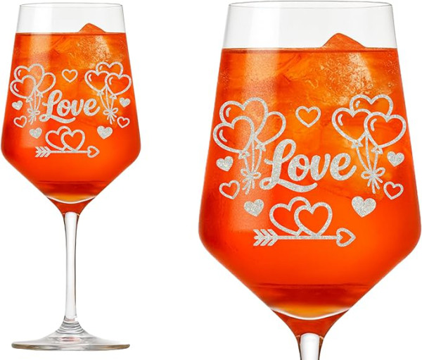 Valhalla 1x Weinglas Gravur Liebe zum Partnertag 350ml spülmaschinenfest für romantische Anlässe perfektes Geschenk für Paare von Exoda zur Feier der Zuneigung und Leidenschaft