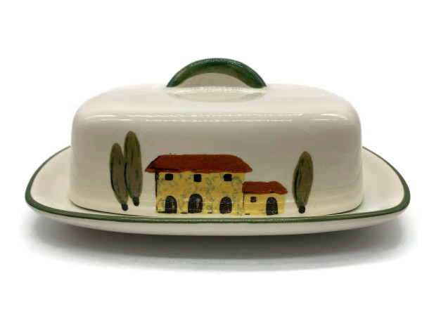 Zeller Keramik Bella Toscana Butterdose mit Knauf 250 g