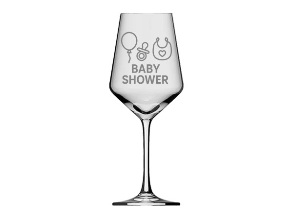 eXODA Weinglas Baby Shower Party - Geschenkeregen für das Neugeborene