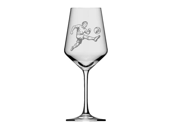 eXODA Weinglas Gravur Fussball - 350ml absolut spülmaschinenfest