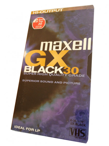 Maxell E 30 GX Black VHS Normal Videokassette Leerkassette Tape