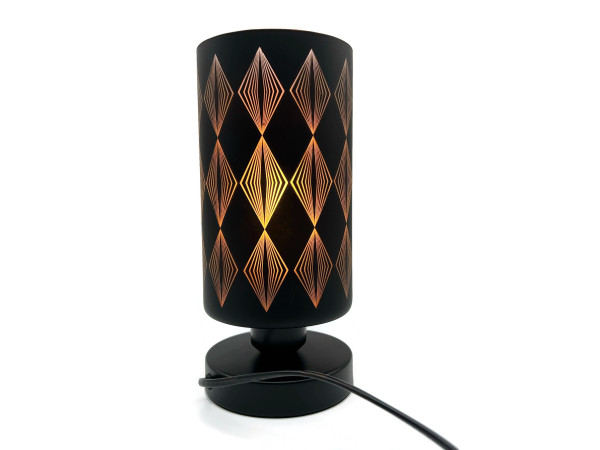 Glas Tischlampe Black-Quatro