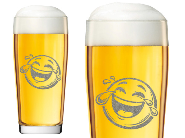 Valhalla Smiley Motiv Bierglas 500ml spülmaschinenfest