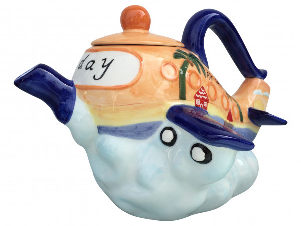 Jameson & Tailor Design Flugzeug Teapot Keramik Teekanne Dekor 'strange zoo' 30x24x20cm