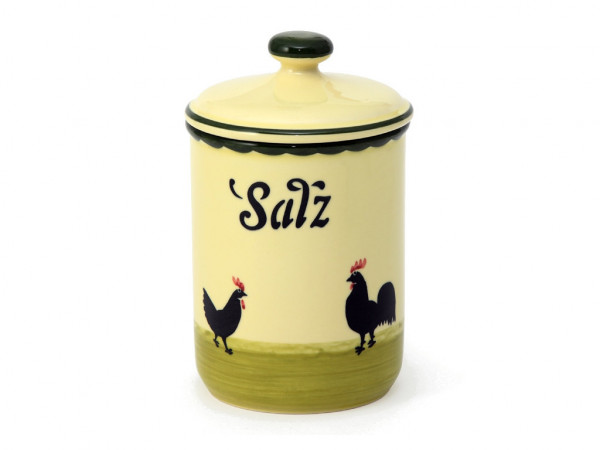 Zeller Keramik Hahn und Henne Vorratsdose Salz 1,00 l