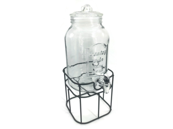 Bowle Glas Getränkespender mit Zapfhahn als Bowlebehälter mit Ständer
