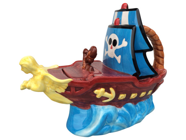 Jameson & Tailor Design Piratenschiff Teapot Keramik Teekanne Dekor strange zoo