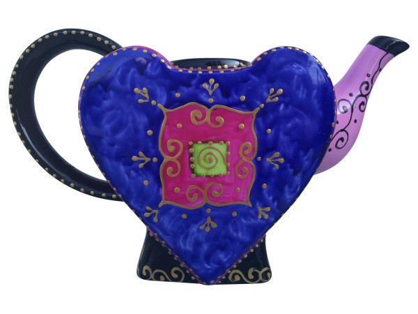 Jameson & Tailor Porzellan-Kanne Herzform Design Oriental Pink