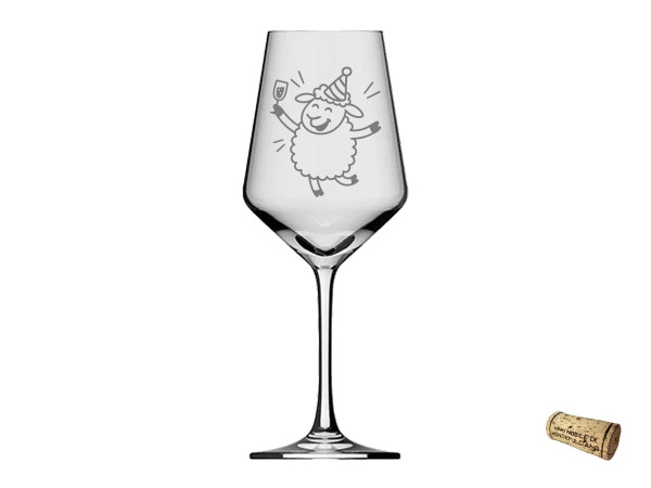 Weinglas Gravur Puppa Schaf das Partyschaf 350ml spülmaschinenfest für besondere Anlässe elegantes Design mit präziser Gravur und sozialer Verantwortung