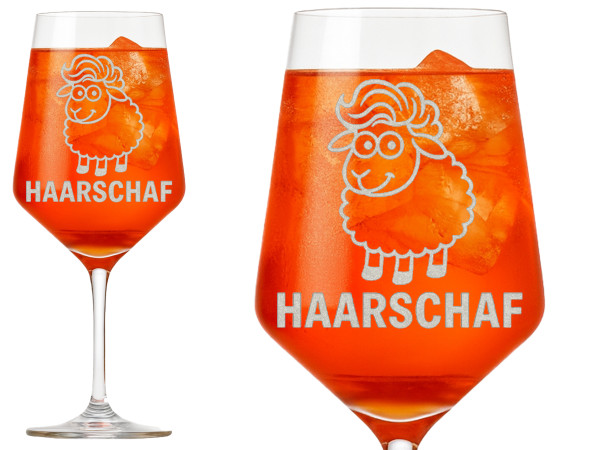 eXODA Weinglas Gravur Puppa Haarschaf mit der tollen Frisur 350ml absolut spülmaschinenfest