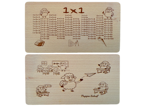 Exoda Frühstücksbrettchen Puppa Schaf und kleines 1x1 mit Lerntipps für Grundschüler sorgt für spielerisches Frühstück und fördert kreatives Lernen mit Spaß beim Essen