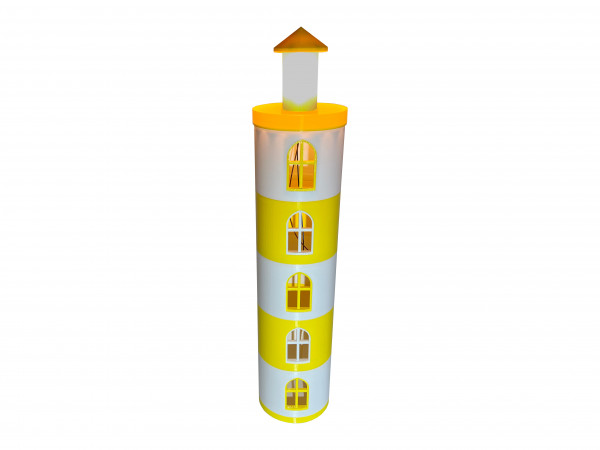 Leuchtturm mit LED Licht extra Groß 62 cm mit 230V Lampe Gelb und Weiß