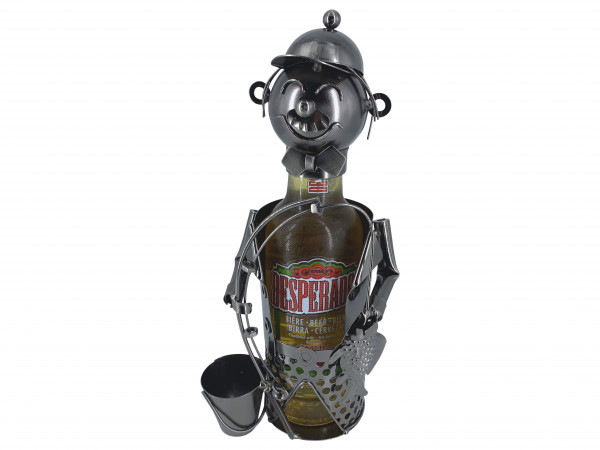 Bierflaschenhalter Angler Rene Metall Figuren Design Deko 0,33l