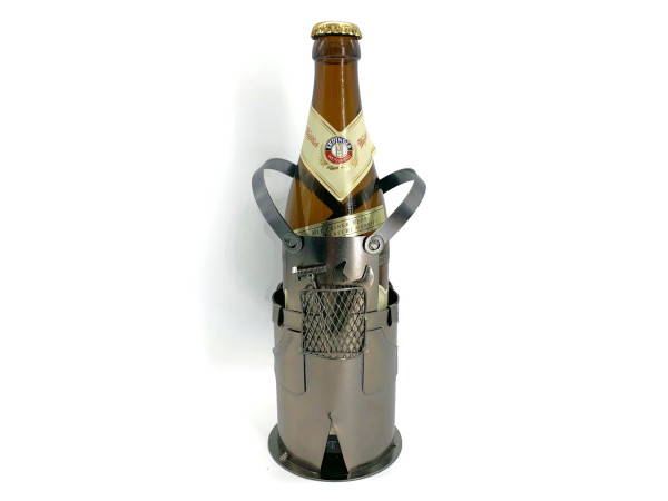 eXODA Bierflaschenhalter Metall Handwerker Klaus Figuren Bierflasche Deko 0,5l
