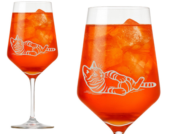 eXODA Weinglas mit Katzen Gravur 350 ml spülmaschinenfest ideal für Katzenliebhaber und gesellige Abende unterstützt Menschen mit Behinderungen aus sozialer Werkstatt.