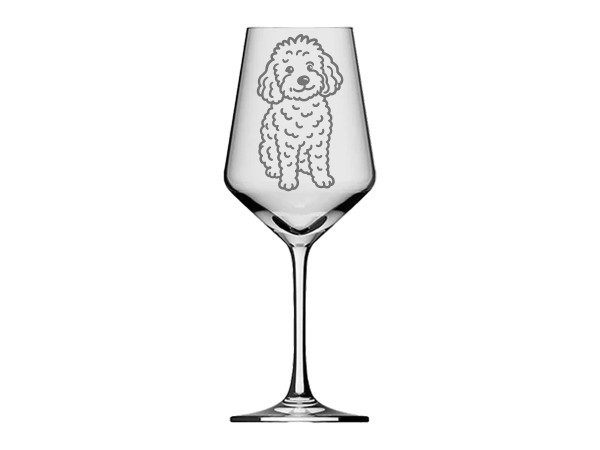 eXODA Weinglas mit Pudelmotiv 350ml spülmaschinenfest für Pudel-Liebhaber – das perfekte Geschenk für Tierfreunde und Weinliebhaber zur Feier besonderer Anlässe