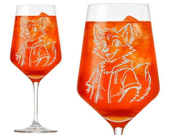 Valhalla 1x Weinglas Gravur Furry Anthropomorpher Fuchs Fyxlo 350ml Gravur