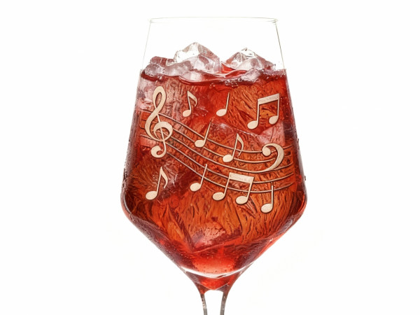 Valhalla Weinglas mit Tonleiter 350ml spülmaschinenfest perfekt für die Party mit Umhängehalter und stilvoller Gravur für gesellige Anlässe und entspannte Momente