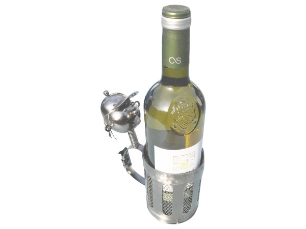 Weinflaschenhalter Felix aus Metall mit Wackelkopf