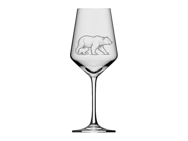 eXODA Weinglas Gravur Eisbär mit Baby - 350ml absolut spülmaschinenfest