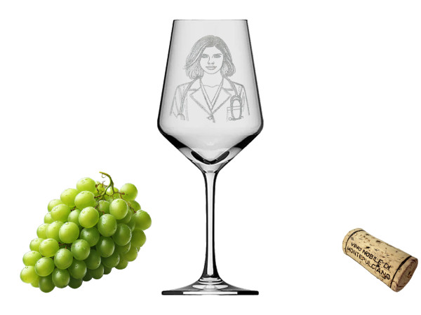 eXODA Weinglas Die Ärztin graviert spülmaschinenfest für Weinliebhaber edel als Geschenk für zukünftige Ärztinnen Füllmenge ca. 350 ml für Rot und Weißwein moderne Eleganz