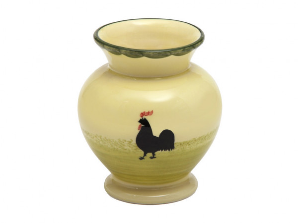 Zeller Keramik Hahn und Henne Vase 13 cm