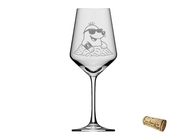 eXODA Weinglas Gravur Maulwurf 350ml absolut spülmaschinenfest perfektes Glas für gesellige Abende und besondere Anlässe mit persönlicher Note für Weinliebhaber