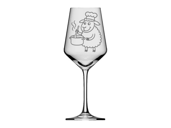 Exoda Weinglas Gravur Puppa Schaf kocht 350ml spülmaschinenfest elegantes Design hochwertige Gravur ideal für gesellige Abende besondere Anlässe perfekt für Wein Cocktails