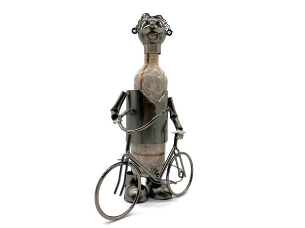 Weinflaschenhalter Metall Figuren Fahrrad Radfahrer Otto Deko