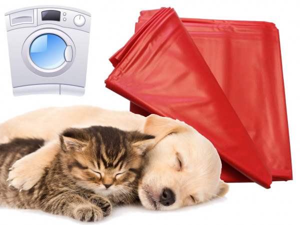 Haustier Unterlage für Hunde und Katzen 180x260cm waschmaschinenfest bis 95° rot flexibel