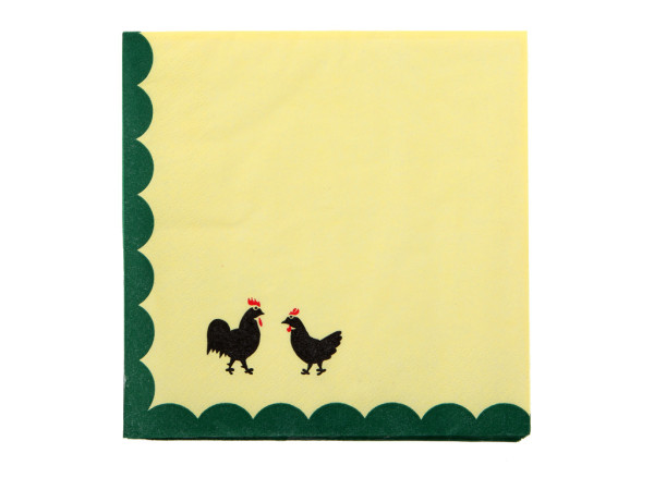 Zeller Keramik Hahn und Henne Papierservietten 30 x 30 cm