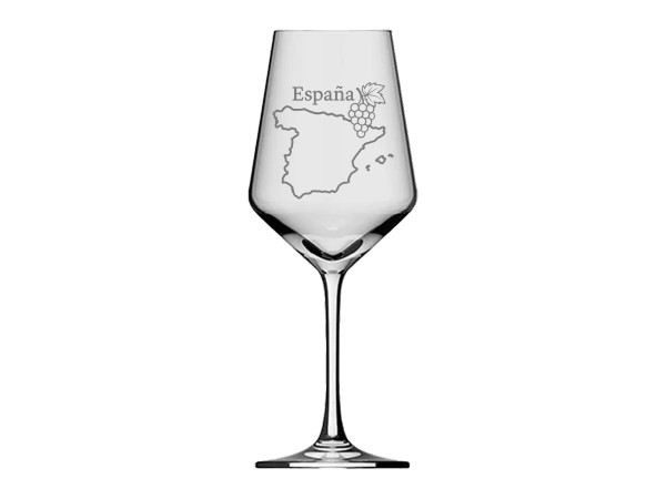 eXODA Weinglas Gravur Landkarte Spanien - 350ml absolut spülmaschinenfest