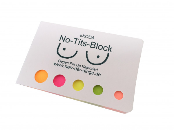 Scherzartikel No-Tits-Block - Gegenteil von Pin-Up-Kalender Haftnotizen Notizzettel lustig 