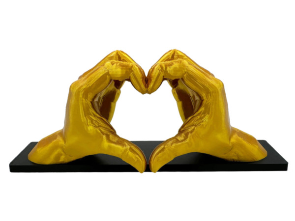 eXODA Skulptur Hand Herz Deko Geste der Liebe auf Sockel