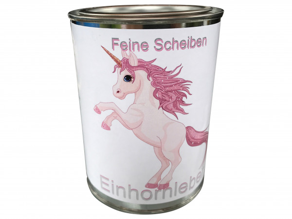 Einhorn Scherzartikel Deutsche Einhornleber in feinen Scheiben Blech Dose