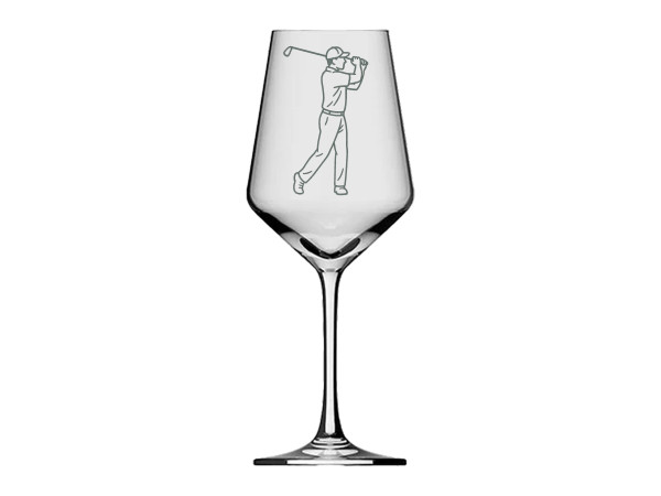 eXODA Weinglas mit Motiv Gravur Der Golfer 300ml