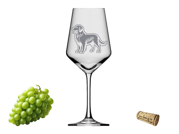 eXODA Weinglas mit Gravur spülmaschinenfest Golden Retreiver