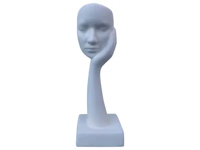 Skulptur Maske der Traum Creme 44cm elegantes Kunstwerk für Ihr Zuhause
