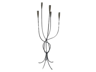 Kerzenständer groß silber 115cm 5flammiger Standleuchter Becco aus Metall