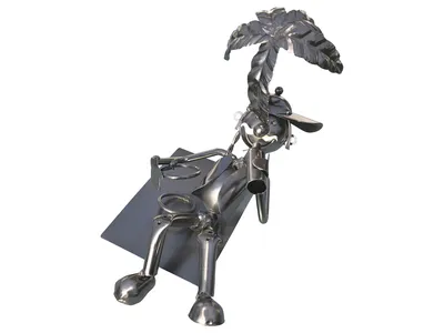 Weinflaschenhalter Figuren Metall Maik am Strand Design Deko