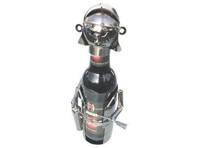 Flaschenhalter Feuerwehr Metall Figuren Skulptur 0,5L