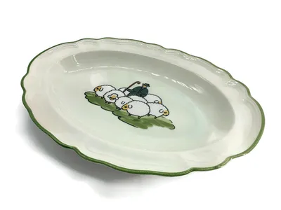 Zeller Keramik Schäfchen Platte, oval 31 cm