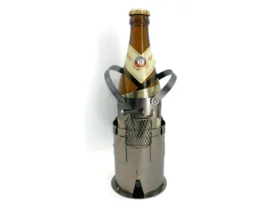Bierflaschenhalter Metall Handwerker Klaus Figuren Bierflasche Deko 0,5l