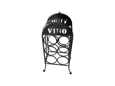Weinregal Metall stehend vintage für 6 Flaschen schwarz grau metallic rostfrei