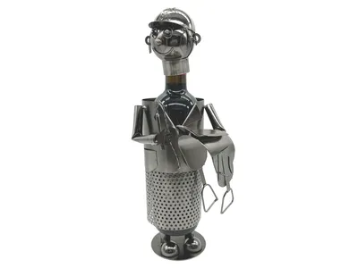 Weinflaschenhalter Jojo aus Metall als Jockey ein dekorativer Flaschenhalter
