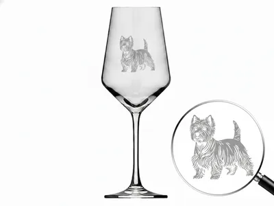 Weinglas West Highland Terrier Lasergravur 350 ml spülmaschinenfest Höhe 21 cm